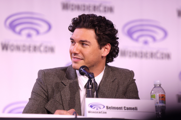 Belmont Cameli speaking at the 2025 WonderCon, for "Until Dawn", at the Anaheim Convention Center in Anaheim, California.