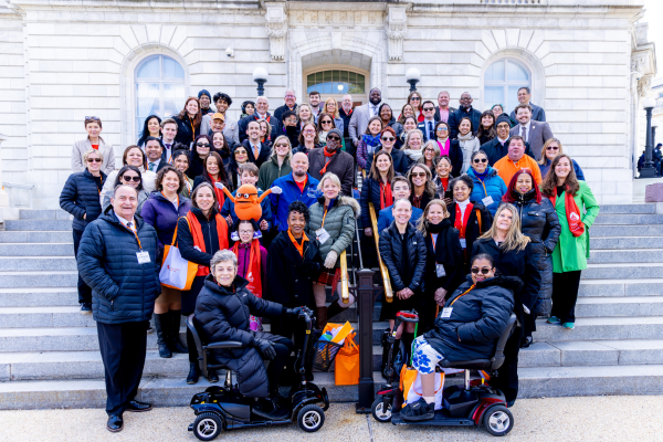 Voices for kidney health advocates on capitol steps in 2026