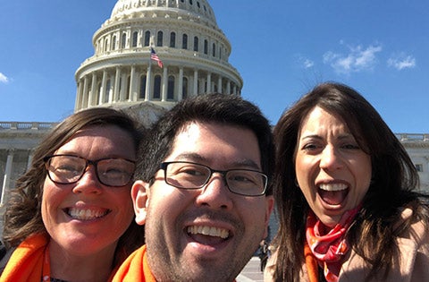 3 kidney health advocates at US Capitol