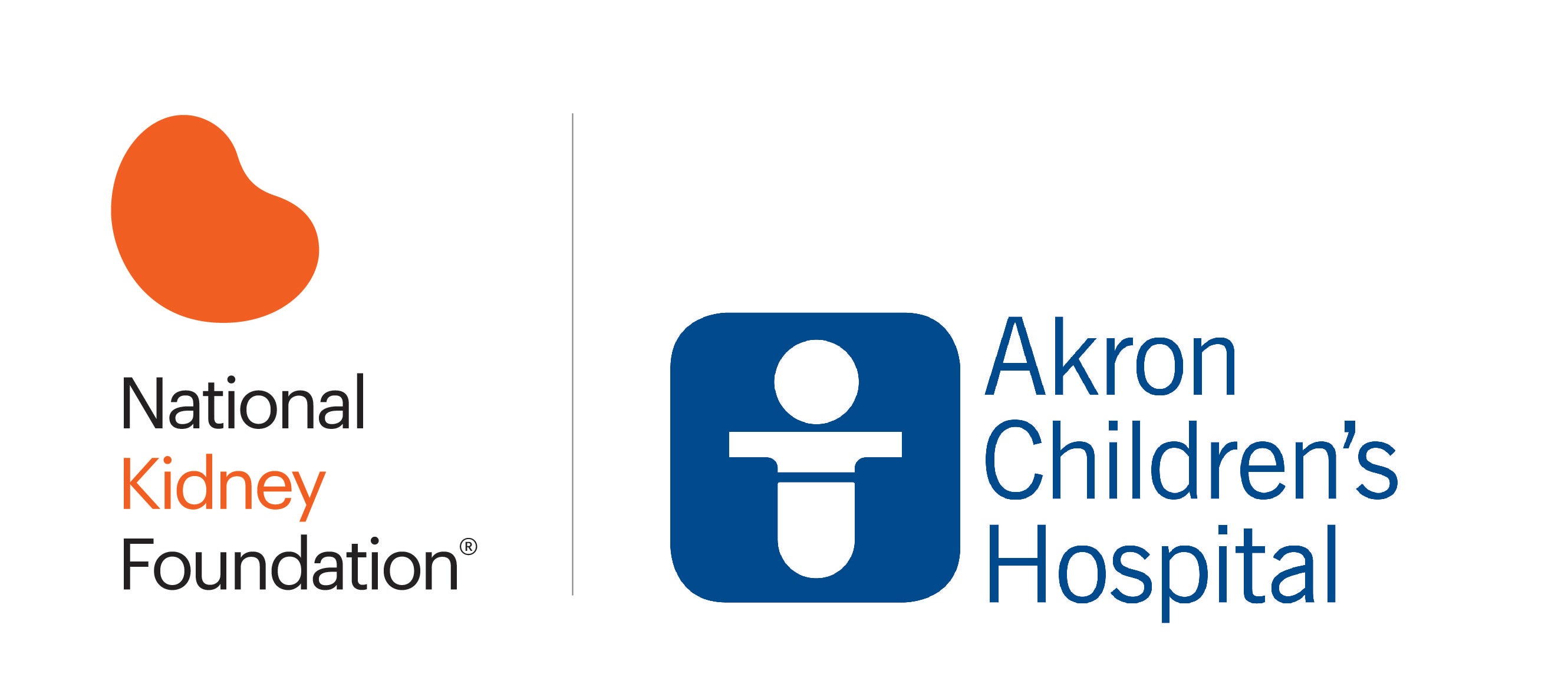 NKF logo beside the logo for Akron Children's Hospital