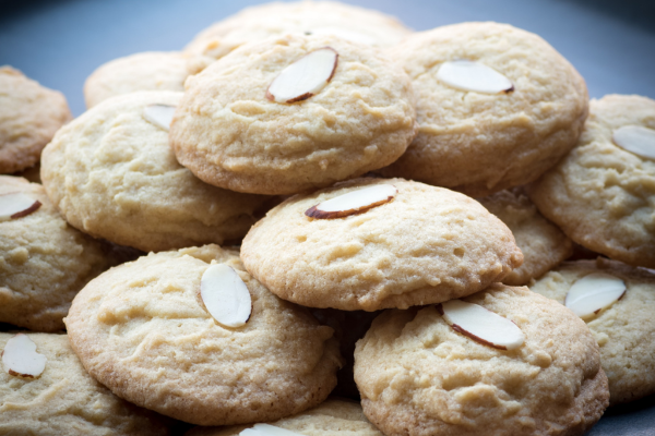 Chinese almond cookies on platter