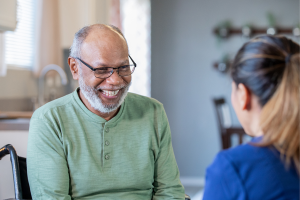 Person excitedly asking doctor about game changing medications.