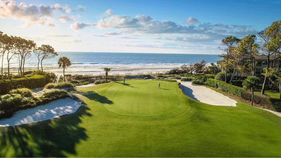 Golf course overlooking the ocean
