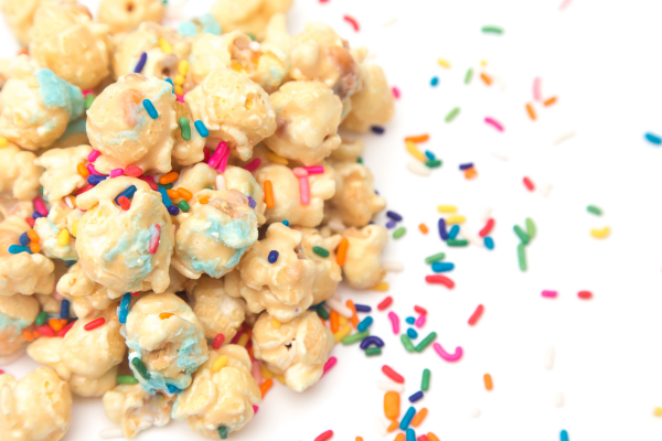 popcorn ball with sprinkles