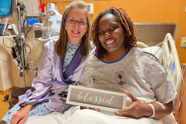 Denise and Chakita in hospital