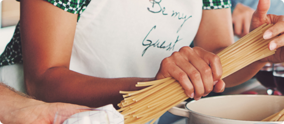 Dr Schar cooking pasta