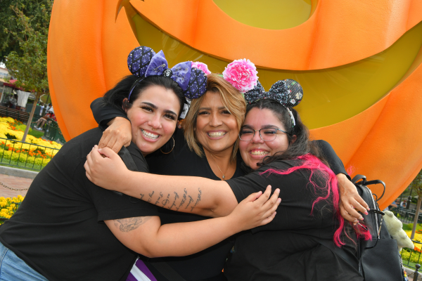 Florence and her children at Disney