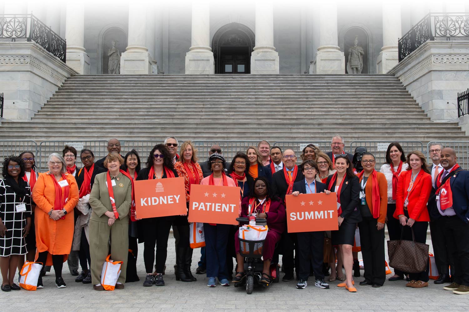 Kidney Patient Summit group posing in front of the US Capitol