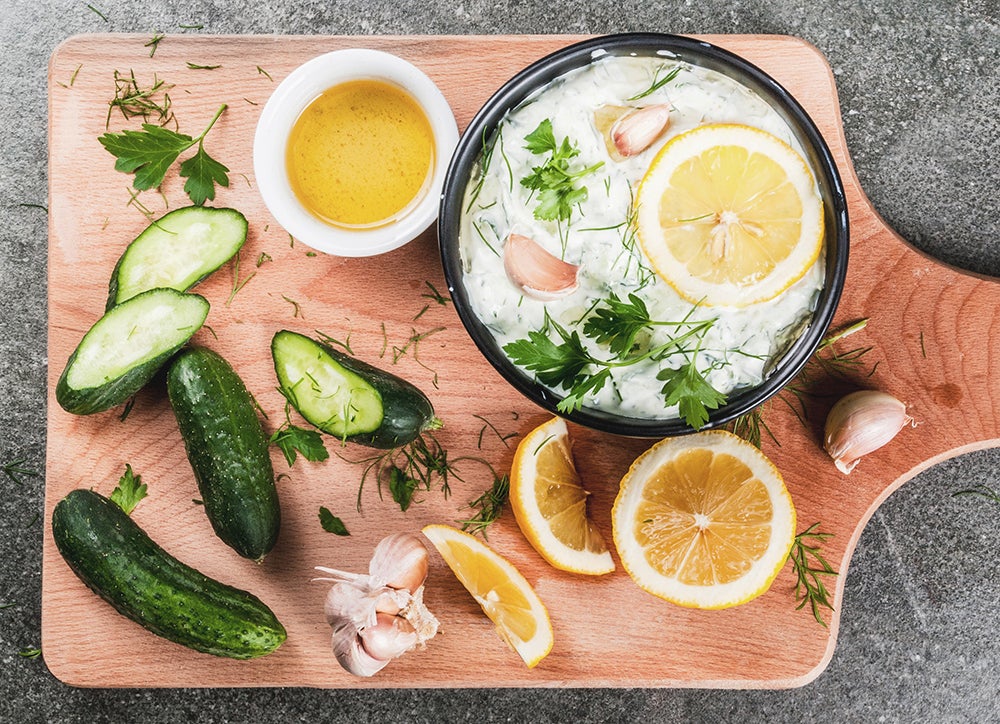 Cucumbers with Horseradish Dill Dip