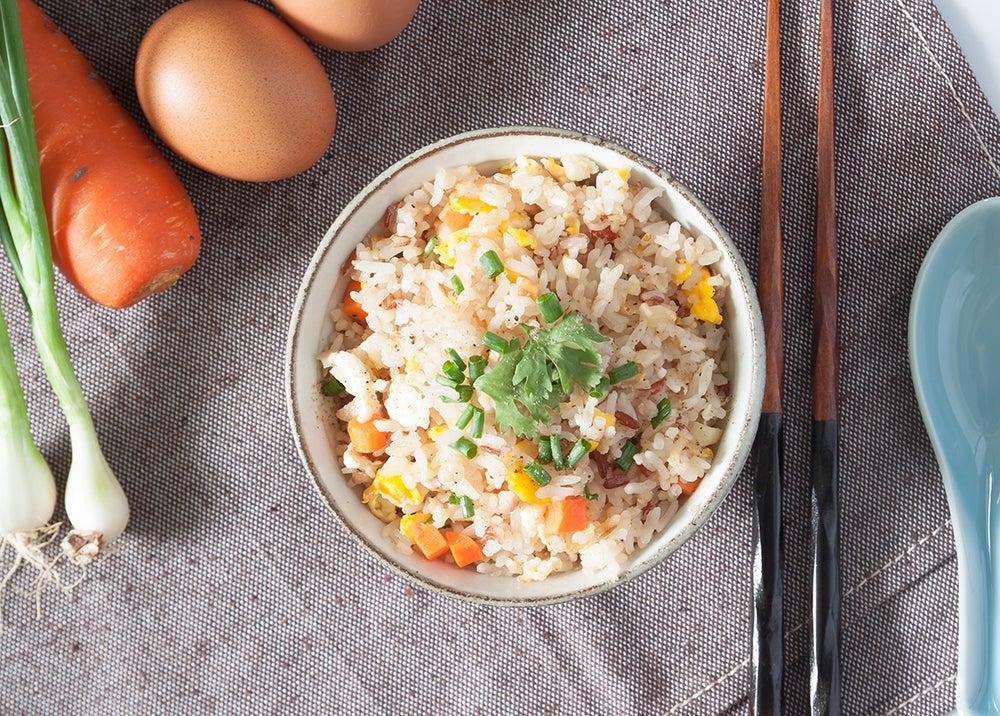 Arroz frito con verduras