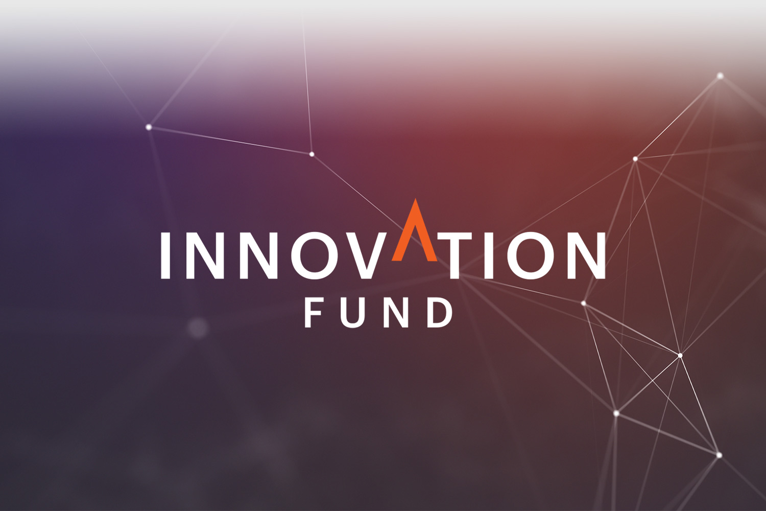 Abstract futuristic graphic with Innovation Fund Logo