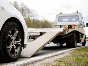 Car getting towed