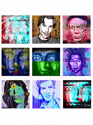 a collage of art by Marcus Suarez a collage of art by Marcus Suarez