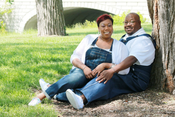 Nathan and Candria under a tree