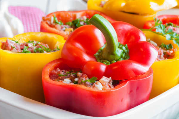Tray of stuffed peppers
