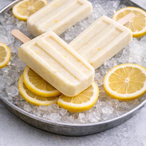 Creamy homemade lemon date popsicle