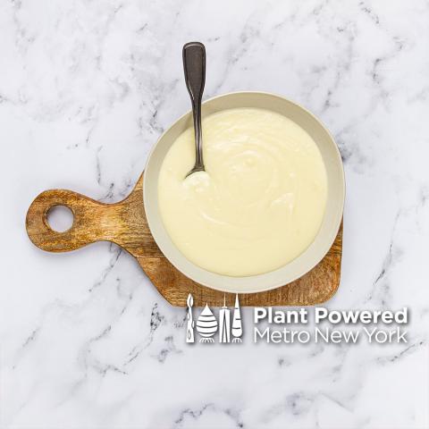 Mustard sauce, Plant Powered Metro New York logo