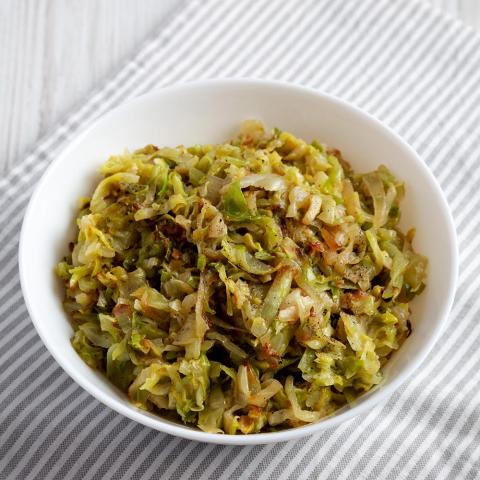 Sauteed cabbage in bowl