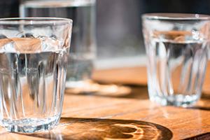 glasses of water on a table