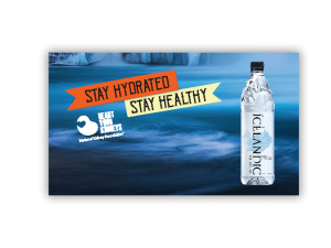 Icelandic graphic with "Stay Hydrated, Stay Healthy" message