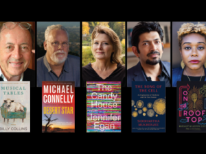 From left to right: Billy Collins, Michael Connelly, Jennifer Egan, Siddhartha Mukherjee, Margaret Wilkerson Sexton