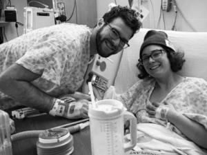 Jess Walters (R) and Charles (L) after kidney transplant