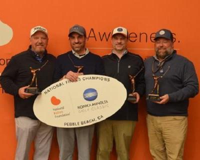 PHOTO CREDIT: Deanna Bucciarelli CAPTION: (Left-Right)  Handicap Index Division winning team, hailing from Richmond, VA, included (from left) Ty Miller, David Martin MD, Kelly OâBannon and Marlen Vogt, who won at the National Kidney Foundation Konica Mino