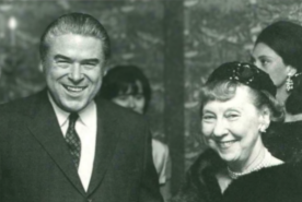 Former First Lady Mamie Eisenhower with Dr. George E. Schreiner at the Foundation's Annual Meeting, 1968.