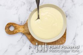 Mustard sauce, Plant Powered Metro New York logo