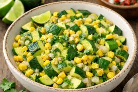 Classic Mexican calabacitas with zucchini, corn, and lime