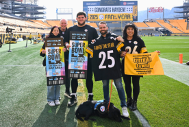 Hayden Shock Steeler's Fan of the Year on football field
