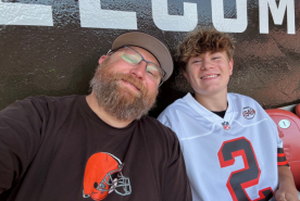 Matt G and his son smiling