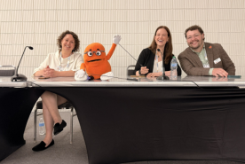 Lauren Drew, Miriam Godwin, Carson Smith, and Kenny T. Kidney, Chief Kidney Officer