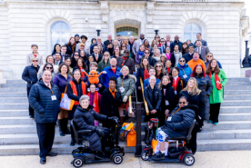 Voices for kidney health advocates on capitol steps in 2026