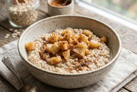Stewed apples over oatmeal