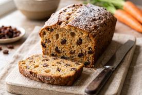 Spiced carrot raisin loaf cake