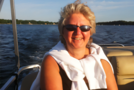 Eugenia Steffens en un barco