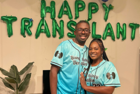 Kamri and Latonna in donor/recipient jerseys