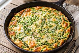 Frittata with scallions, asparagus, and chives