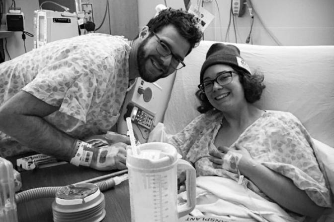 Jess Walters (R) and Charles (L) after kidney transplant