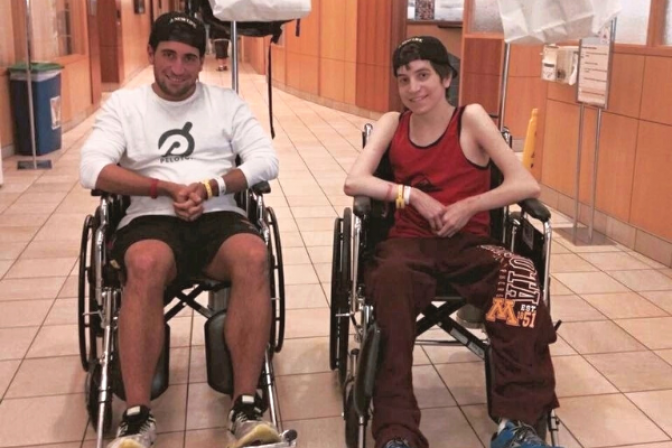 Corey and Matty in the hospital after their transplant