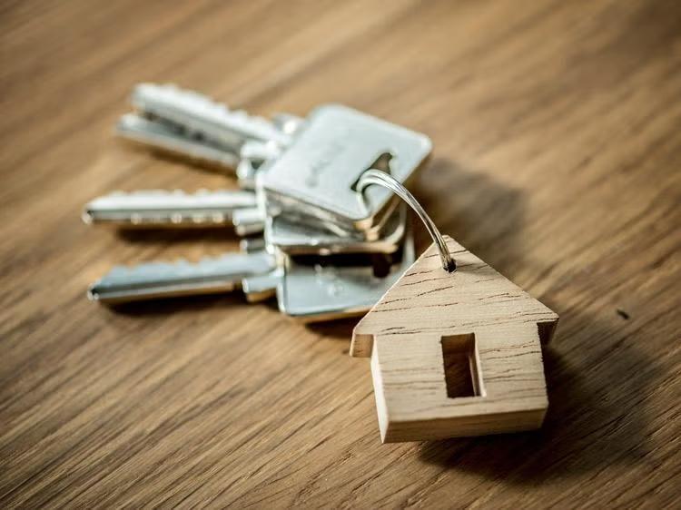 Keys on a keychain