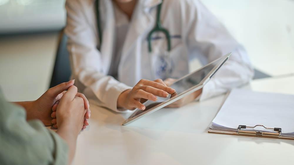 Doctor reviewing results with patient