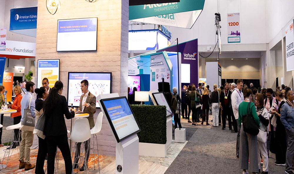 Wide shot image of a bustling SCM Expo Hall