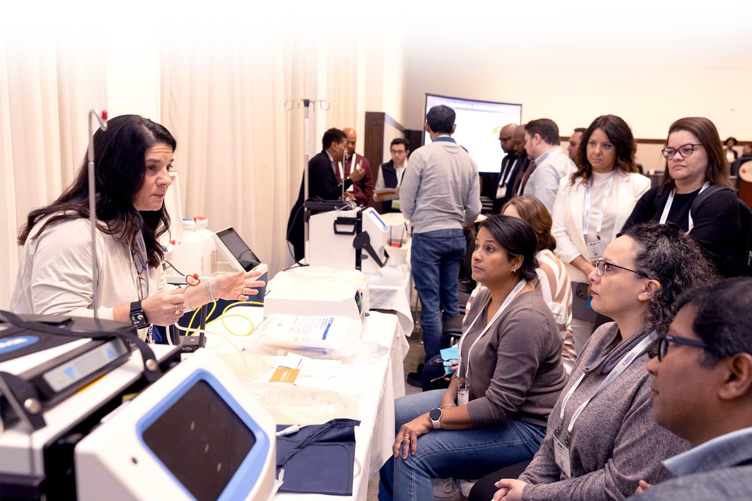 Healthcare professional demonstrating a medical technique