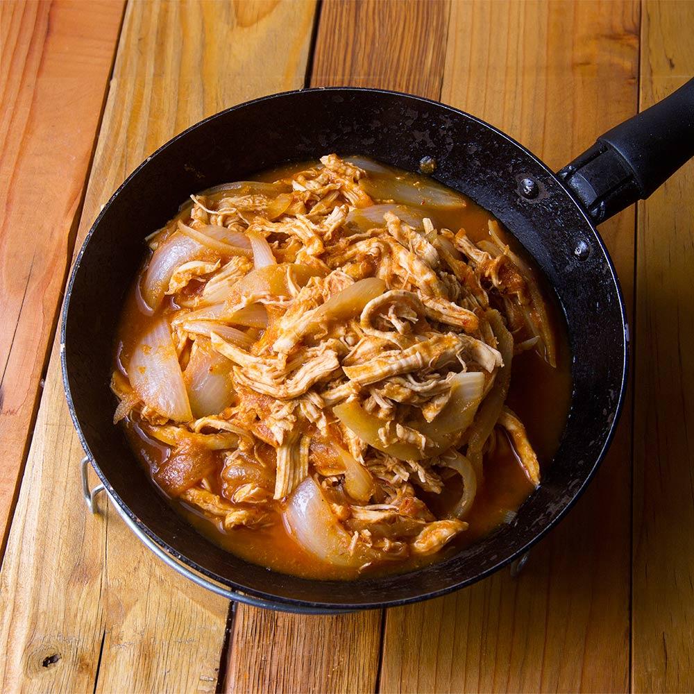 Mexican chicken, cabbage, onion skillet