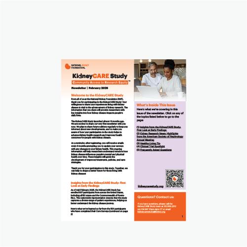 KidneyCARE Study Newsletter Thumbnail