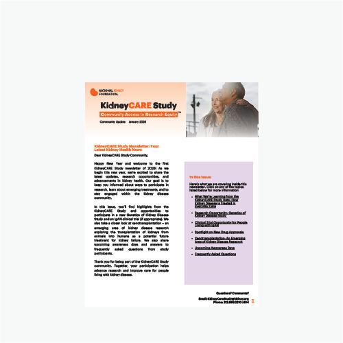 KidneyCARE Study Newsletter Thumbnail