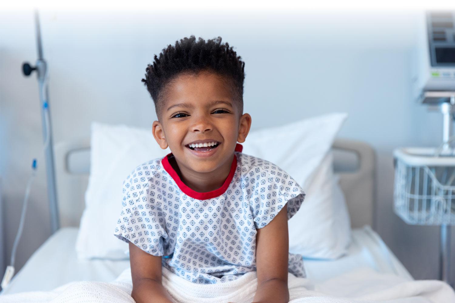 Child in hospital bed