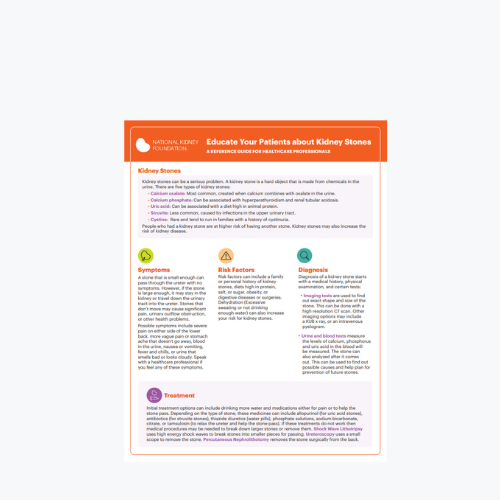 Thumbnail image of Educate Your Patients about Kidney Stones PDF